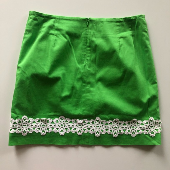 Lily Pulitzer White Embroidered Green Mini Skirt 2 - Picture 2 of 4